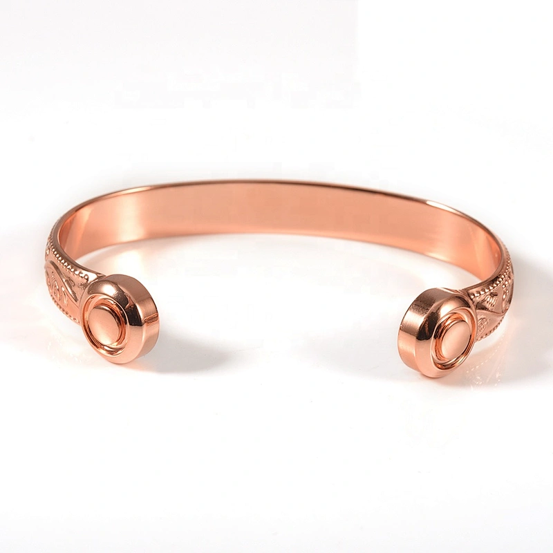 Wollet Wholesale Magnetic Arthritis Pain Relief Therapy Healthy Cuff Vintage Engraved Copper Bracelet