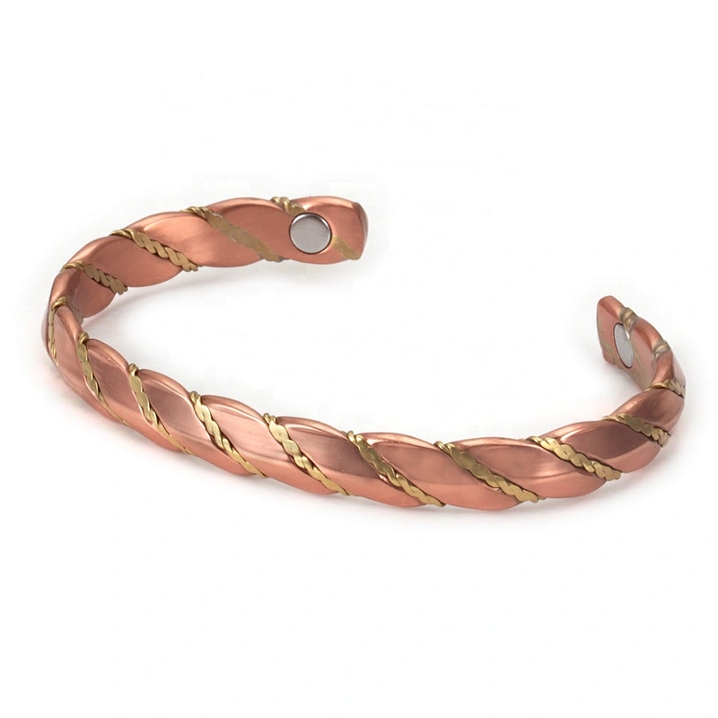 Wollet Mens Pure Copper Bangle  Arthritis Pain Relief Therapy Healthy Copper Magnetic Bracelet