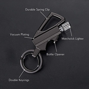 Wollet New Design Flint Lighter Keyring Ring Gas Silver Keychain Lighter