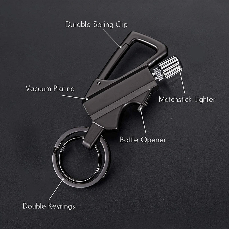 Wollet New Design Flint Lighter Keyring Ring Gas Silver Keychain Lighter