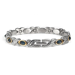 Wollet Fashion Stainless Steel Magnetic Bracelet Anklet With Multicolor Natural Crystal Jewelry