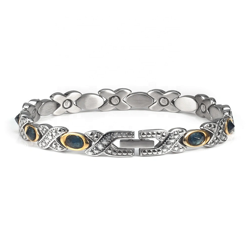 Wollet Fashion Stainless Steel Magnetic Bracelet Anklet With Multicolor Natural Crystal Jewelry