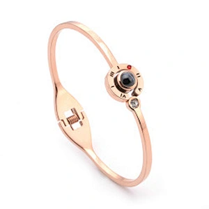Wollet New Design Fashion Adjustable Love Bracelet Rose Gold Stainless Steel Bracelet