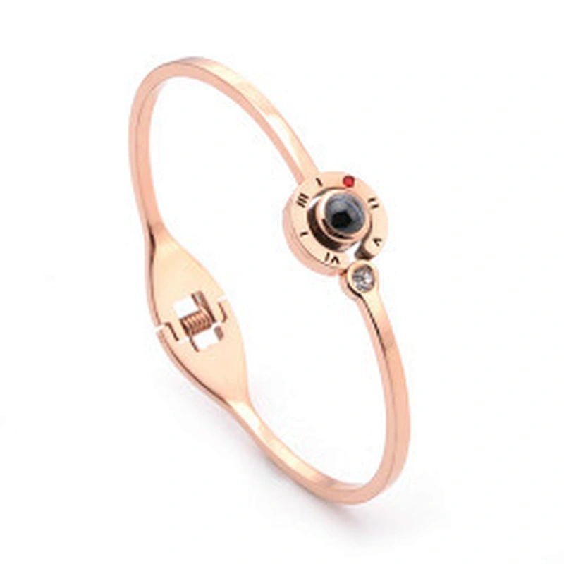 Wollet New Design Fashion Adjustable Love Bracelet Rose Gold Stainless Steel Bracelet