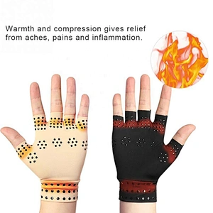Wollet New Design Health + Wellness Magnetic Arthritis Therapy Fingerless Compression Gloves