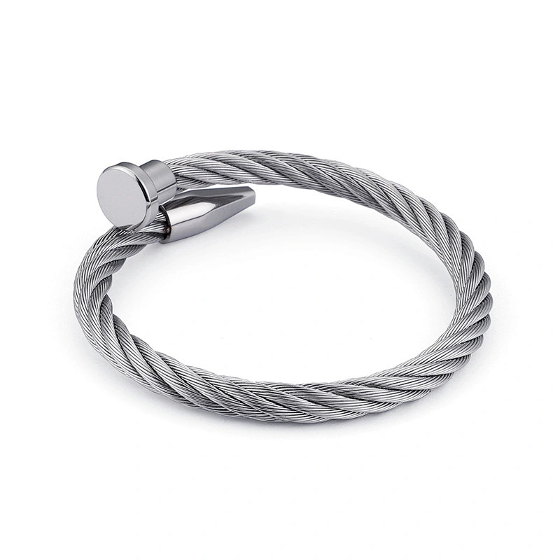 Wollet Fashion Trend Multi-color Women's Stianless Steel Nail Open Bracelet
