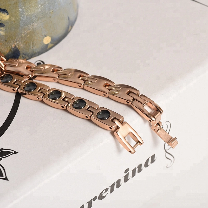 Wollet New Fashion CZ Stone Magnet Germanium 316L Stainless Steel Bracelet