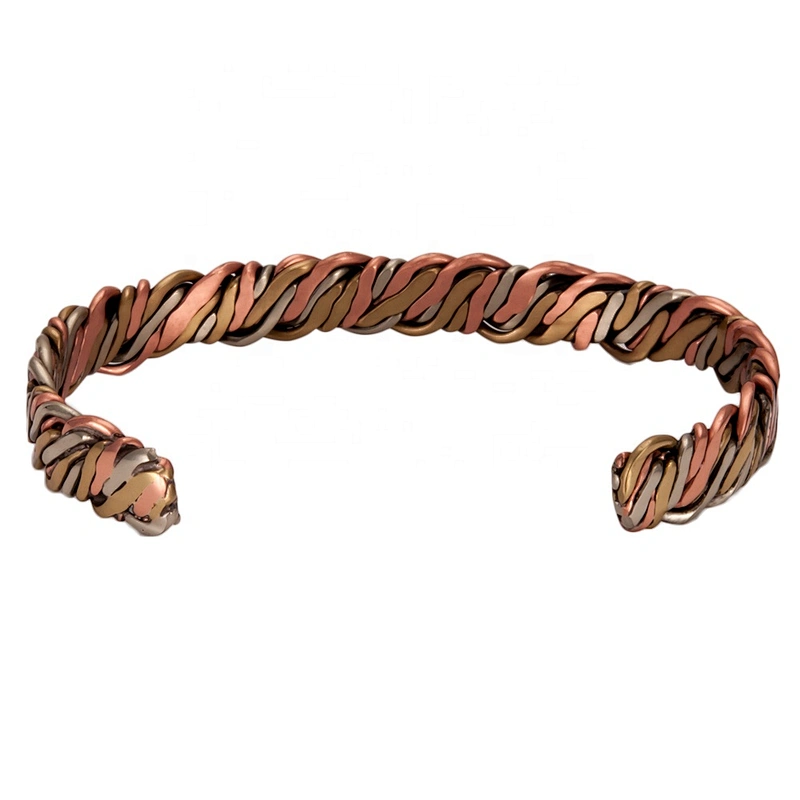 Wollet Mens Pure Copper Bangle  Arthritis Pain Relief Therapy Healthy Copper Magnetic Bracelet