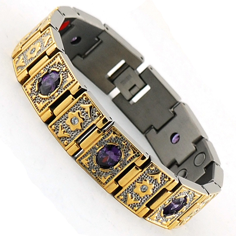 Yellow Topaz Gold Tone Stainless Steel Bracelet Import Jewelry From China