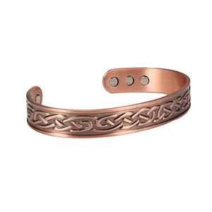 Wollet Fashion Flower Design Health Energy Bio Magnetic Copper Bracelet