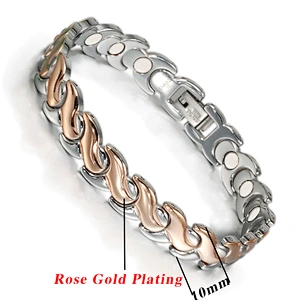 Wollet Rose Gold Plated 5 in 1 Element 316L Stainless Steel Magnetic Bracelet