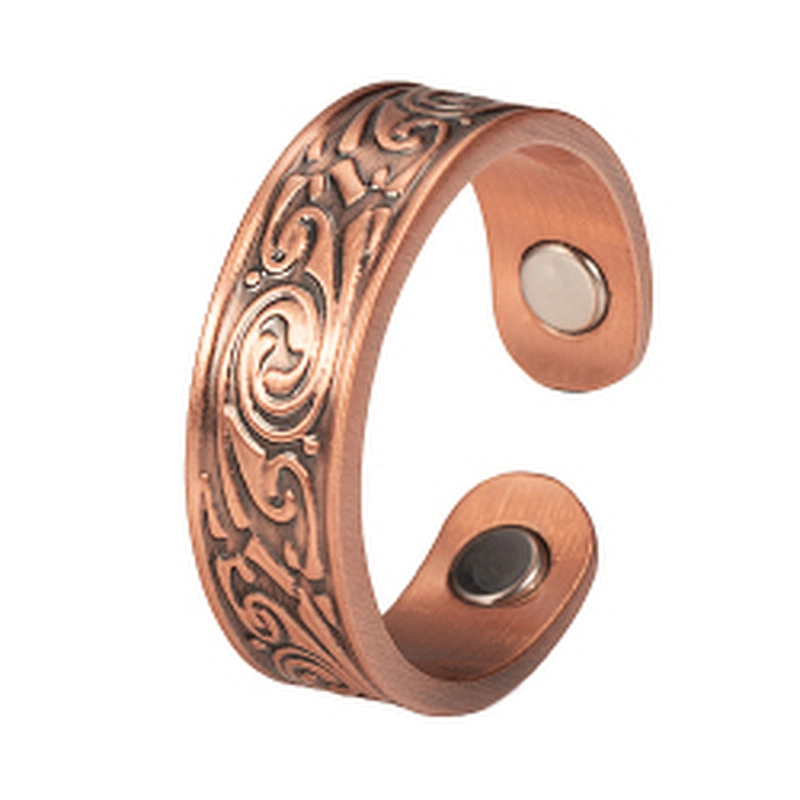 Wollet Magnetic Copper Ring Arthritis Women Pure Copper Rings for Women Adjustable Health with 3PCS Magnets
