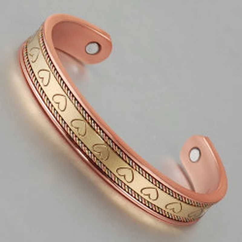 Wollet Mens Pure Copper Bangle  Arthritis Pain Relief Therapy Healthy Copper Magnetic Bracelet
