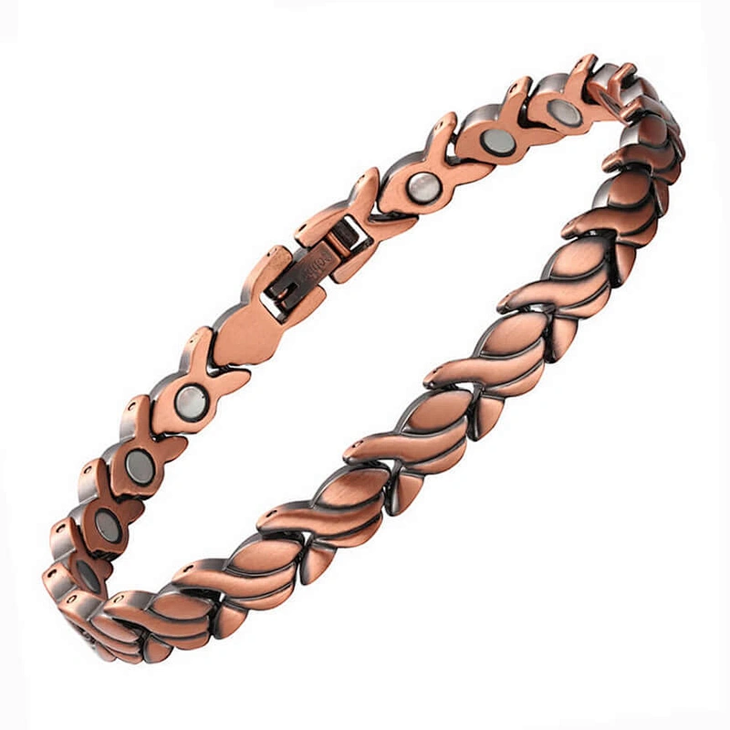 Wollet Fashion Health Copper Metal Bracelets Jewellery Copper Magnetic WoMen Anklet