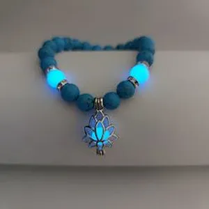 Wollet Energy Glowing Lotus Sanskrit Beaded Bracelet