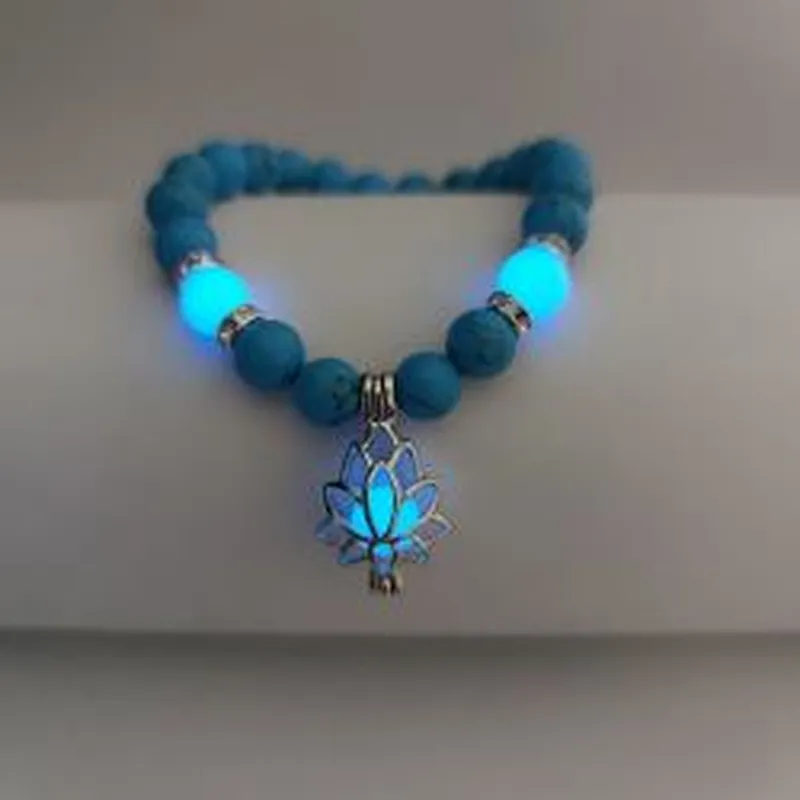Wollet Energy Glowing Lotus Sanskrit Beaded Bracelet