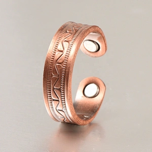 Wollet Magnetic Copper Ring Arthritis Women Pure Copper Rings for Women Adjustable Health with 3PCS Magnets