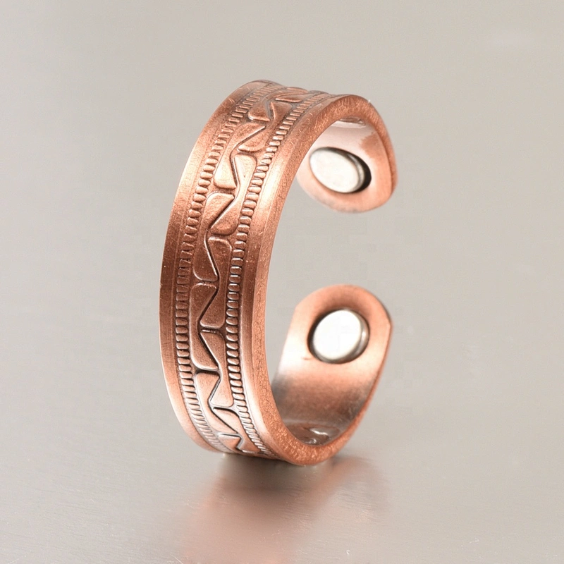 Wollet Magnetic Copper Ring Arthritis Women Pure Copper Rings for Women Adjustable Health with 3PCS Magnets