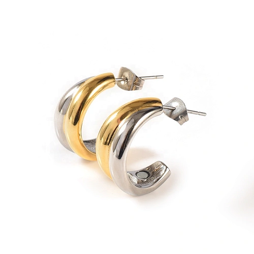 rose gold plated newest design magnetic health care hot sales stainless steel earrings