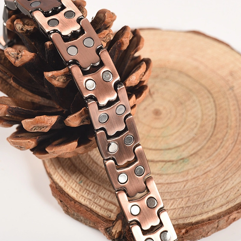 Wollet Fashion Wholesale Black Plated Health Balance Bio Magnetic Men Copper Bracelet