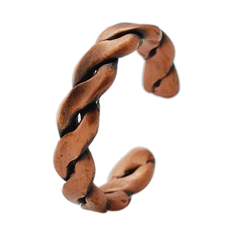 Screw Design Gold Plated Magnetic Mens Antique Copper Ring