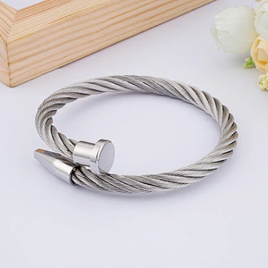Wollet Fashion Trend Multi-color Women's Stianless Steel Nail Open Bracelet