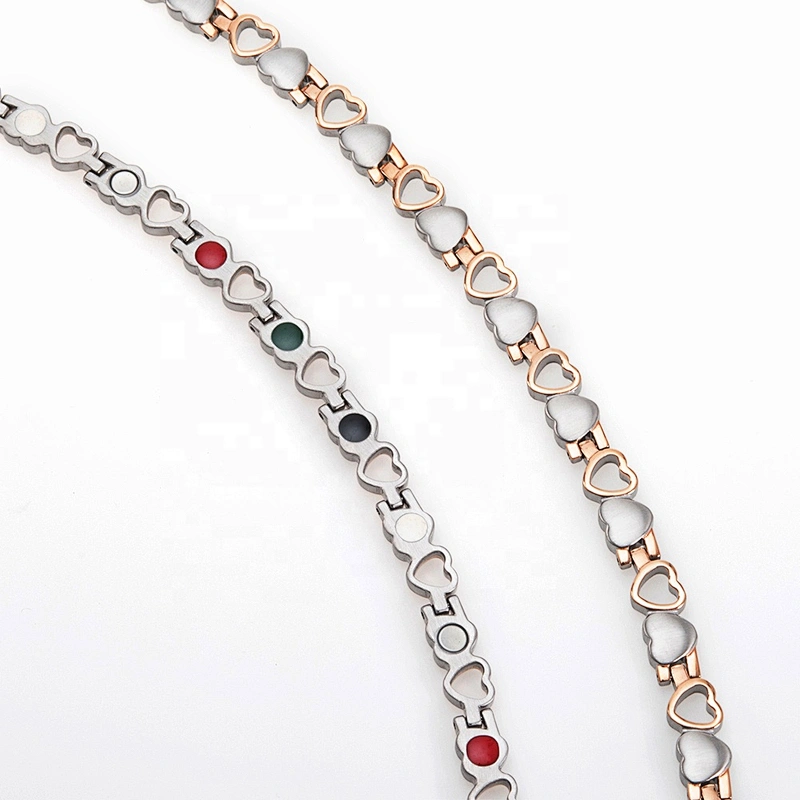 Wollet Fashion Heart Gold Plating Bio Magnetic 316L Stainless Steel Necklace