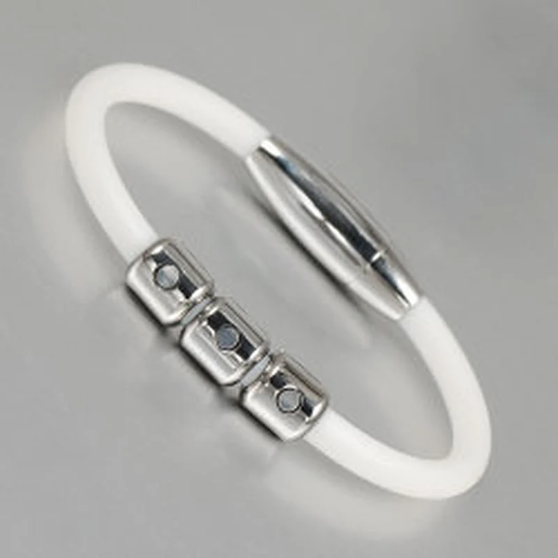 Man 4 in 1 Bio Elements positive Friendly energy sports titanium silicone magnetic bracelet