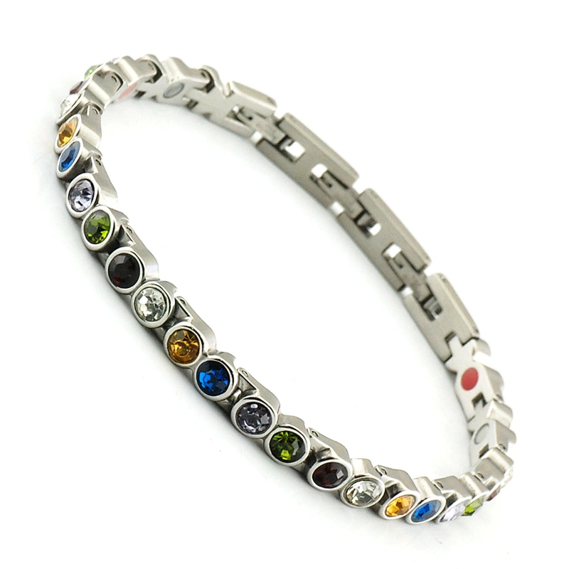 Small Amethyst Stainless Steel Tennis Bracelet Fashion Bijoux