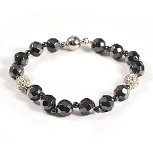 Wollet Fashion Multi-Faced Hematite Magnetic Shambhala Bead Bracelet