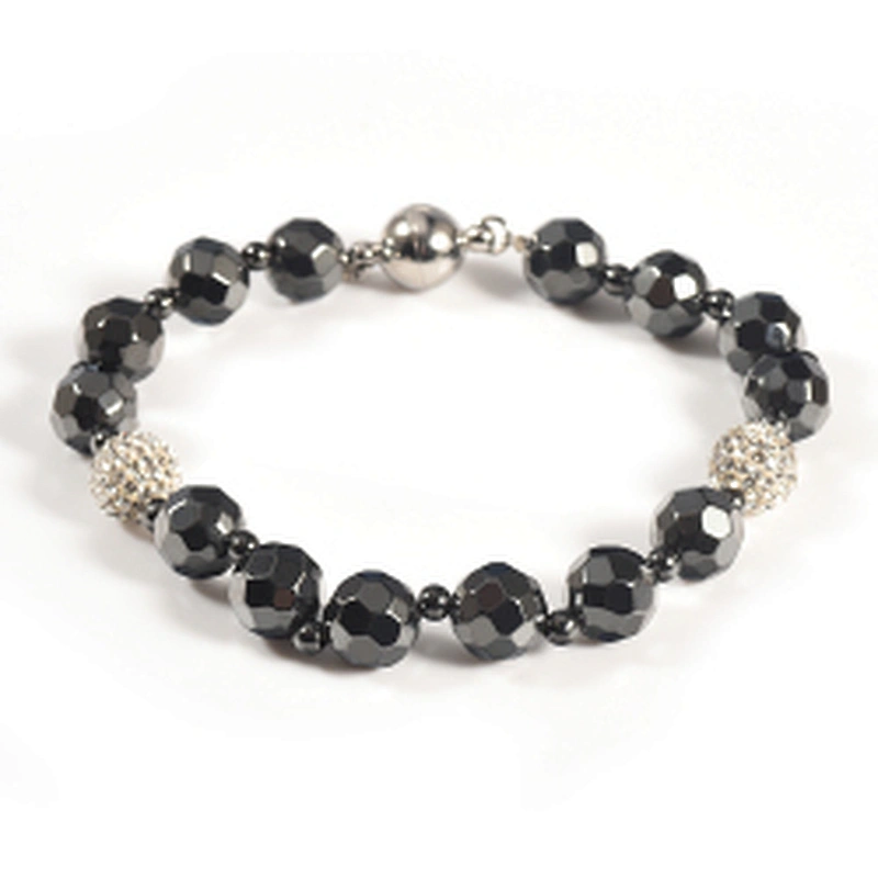 Wollet Fashion Multi-Faced Hematite Magnetic Shambhala Bead Bracelet