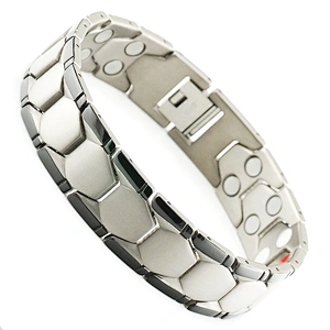 Health magnetic black double bio magnetic titanium bracelet