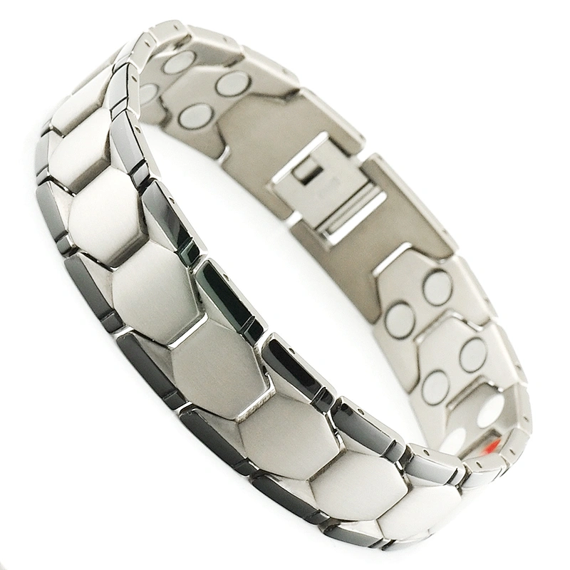Health magnetic black double bio magnetic titanium bracelet