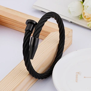 Wollet Fashion Trend Multi-color Women's Stianless Steel Nail Open Bracelet