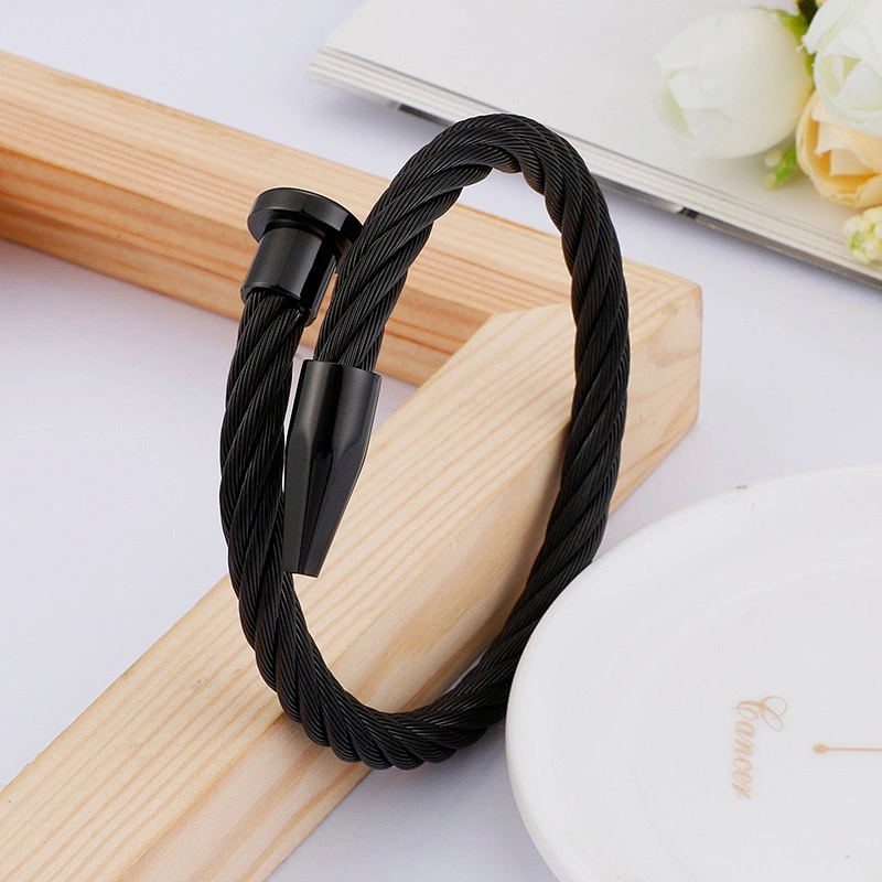 Wollet Fashion Trend Multi-color Women's Stianless Steel Nail Open Bracelet