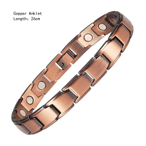 Wollet Magnetic Copper Anklets Arthritis Pain Relief 99.95% Pure Copper Anklet with Strong Magnets for Feet & Ankles