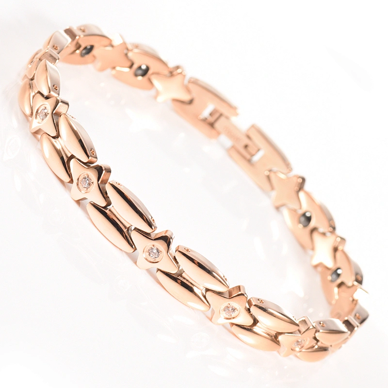 Wollet Rose Gold Plated 316L Stainless Steel 99.999% Germanium Bracelet