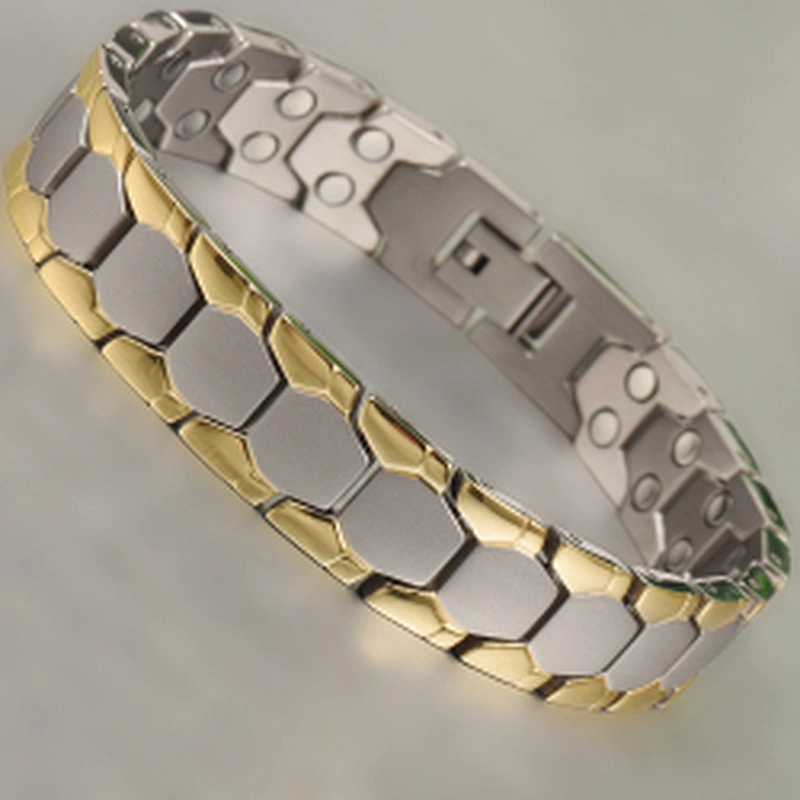 Health magnetic black double bio magnetic titanium bracelet