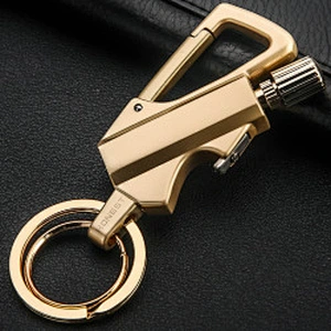 Wollet New Design Flint Lighter Keyring Ring Gas Silver Keychain Lighter