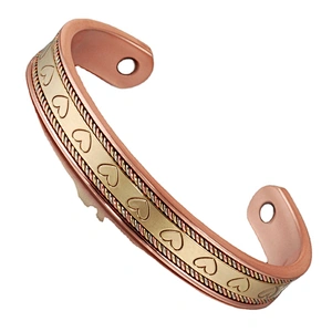 Wollet Mens Pure Copper Bangle  Arthritis Pain Relief Therapy Healthy Copper Magnetic Bracelet