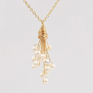 Wollet Fashion Natural Freshwater Pearl Hand-wound Ladies Tassel Pendant Necklace