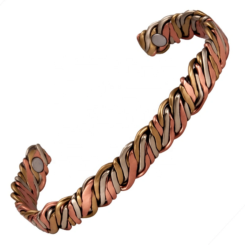 Wollet Mens Pure Copper Bangle  Arthritis Pain Relief Therapy Healthy Copper Magnetic Bracelet