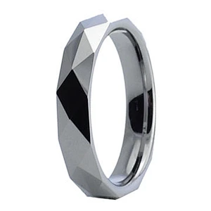 Bold Ion Plated Faceted Black Tungsten Ring