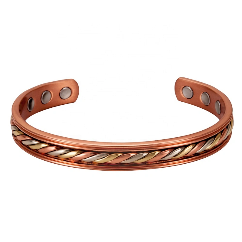 Wollet Mens Pure Copper Bangle  Arthritis Pain Relief Therapy Healthy Copper Magnetic Bracelet