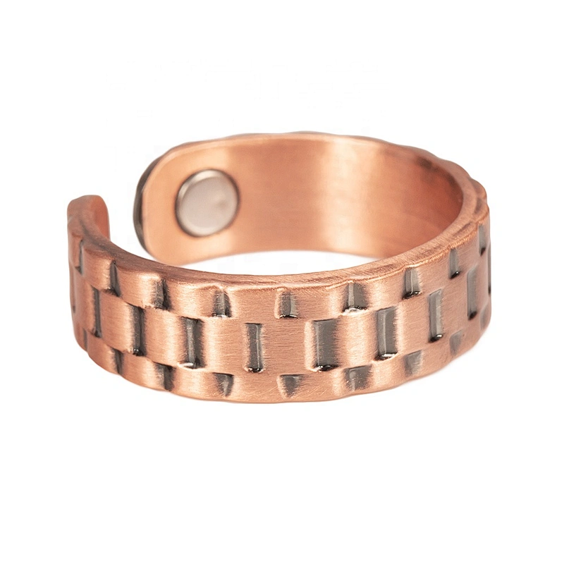 Wollet Magnetic Copper Ring Arthritis Women Pure Copper Rings for Women Adjustable Health with 3PCS Magnets