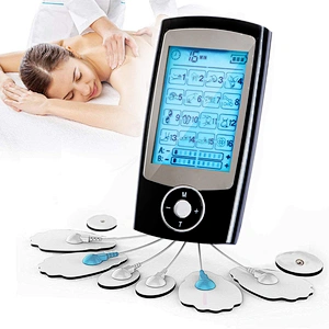 Wollet Tens Unit Machine Pulse Massage 16 Massage Modes Rechargeable Pain Relief Muscle Stimulator Massager with 4 Pads