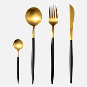 Wollet New Design Tableware Dinnerware Sets Dinner Plate Sets Copper Fork Spoon Pure Copper Tableware Set