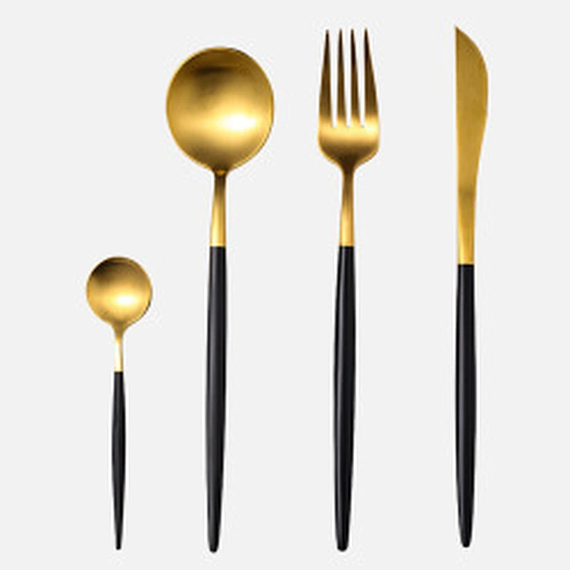 Wollet New Design Tableware Dinnerware Sets Dinner Plate Sets Copper Fork Spoon Pure Copper Tableware Set