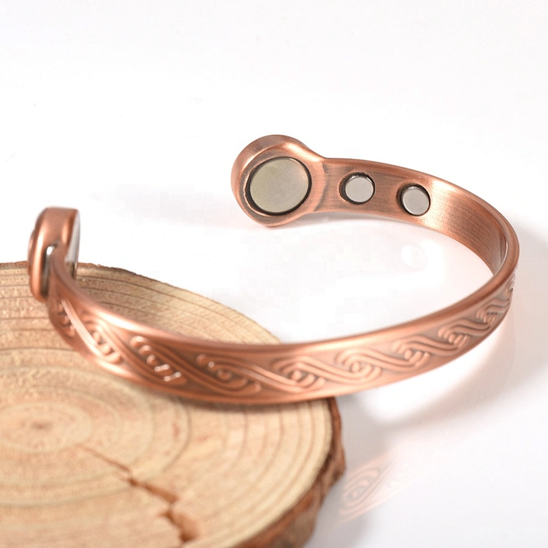 Wollet Fashion Flower Design Health Energy Bio Magnetic Copper Bracelet