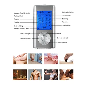 Wollet Tens Unit Machine Pulse Massage 8 Massage Modes Rechargeable Pain Relief Muscle Stimulator Massager with 4 Pads